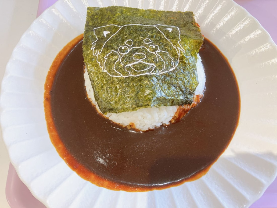 レッサーパンダの海苔が可愛いカレーライス